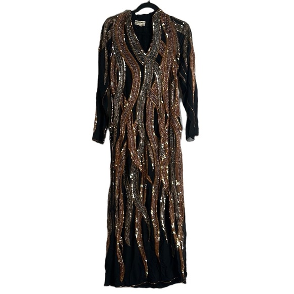 Sister max slik beaded maxi dress size small - Picture 1 of 15
